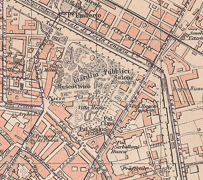 #ad MILAN 1894 Original map city plan LOMBARDY ITALY MILANO $9.00