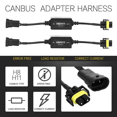 #ad LED H11 Headlight Bulb Canbus Error Free Anti Flicker Resistor Canceller Decoder $18.99