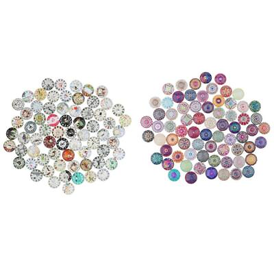 #ad 70 Pieces Glass Cabochons Pendant Charm Dome Tiles Printed $13.96
