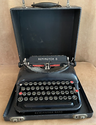 #ad 1930’s Remington Rand 5 Streamliner Manual Portable Typewriter amp; Case vintage $264.50