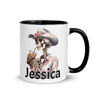 #ad Funny Personalized Texas girl skeleton coffee Mug with Color Inside $23.00
