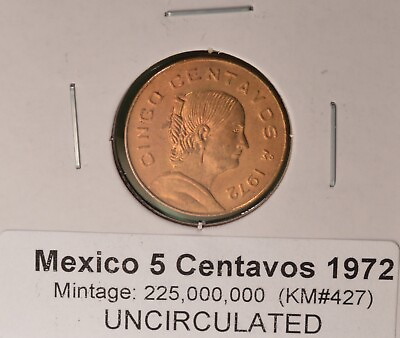 #ad 1972 Mexico 5 Centavos Uncirculated $2.35