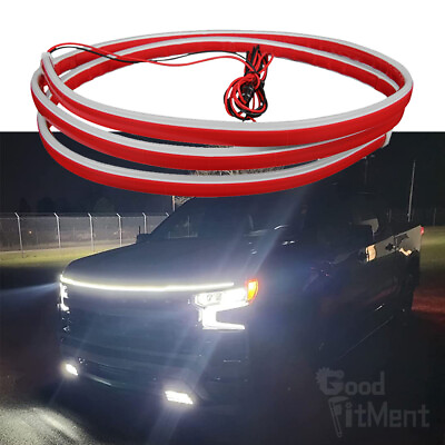 #ad For Chevrolet Silverado Scan Start Up Car LED Hood Light Strip DRL White Running $21.98