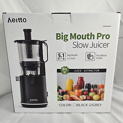 #ad Slow Juicer Big Mouth Pro 5.1 Inch 250W Grey Aeitto SJ 041 $319.99