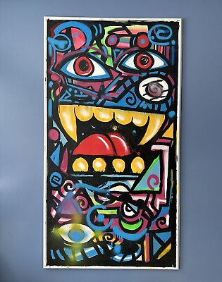 #ad Abstract Graffiti Monster Painting 62” H $1100.00