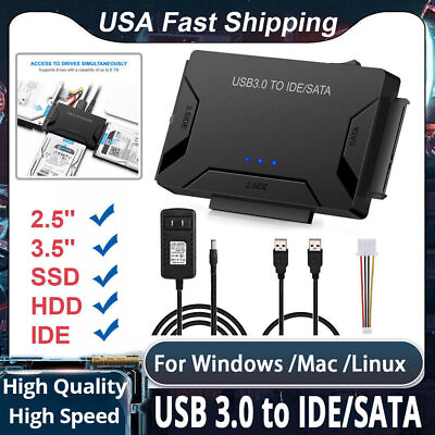 #ad USB 3.0 to IDE SATA Converter Adapter Kit For 2.5quot; 3.5quot; SSD HDD Hard Drive US $20.88