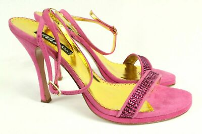 #ad Francesco Sacco Womens Shoes Pink Suede Crystal $420 $50.99