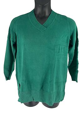 #ad Joan Rivers Long Sleeve V Neck Tunic Sweater Hemlock $19.99