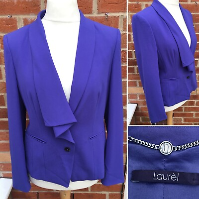 #ad Laurel Size 14 Purple Violet Jacket Blazer Wedding Summer Holiday Excellent GBP 14.99