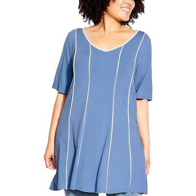#ad Avenue Womens Blue Casual Day To Night Tee Tunic Top Shirt Plus 16 BHFO 8939 $14.99