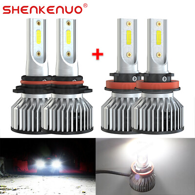 #ad 9005 H11 LED Headlights Super Bright Bulbs 2 Sides White 330000LM High Low Beam $19.99