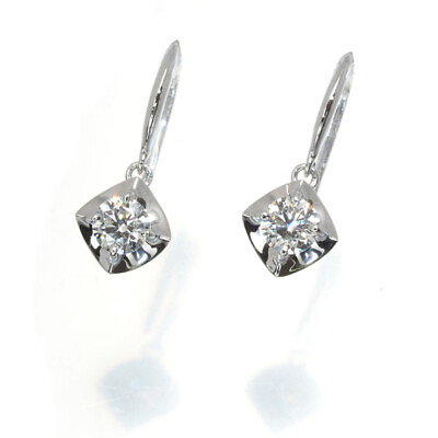 #ad Auth FOREVERMARK Earrings Diamond 0.19ct 0.19ct Hook 900 Platinum $904.70