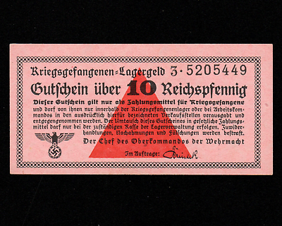 #ad GERMANY Ghetto 10 REICHSPFENNIG 1939 1944 PRISONER WAR POW CAMP holocaust UNC $179.00