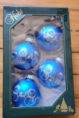 #ad Christmas Ornaments Decorated Glass Baubles from Christmas By Krebs SNOWMAN NEW $27.00