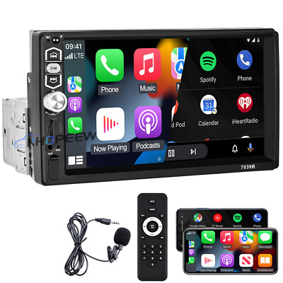 #ad 7quot; Single 1Din Touch Screen Car Stereo Radio For Apple Android CarPlay Bluetooth $44.64