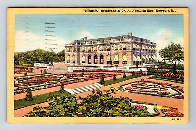 #ad #ad Newport RI Rhode Island Residence Of Dr A Hamilton Rice Vintage c1948 Postcard $11.99