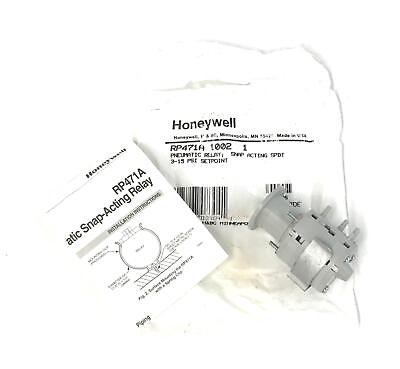 #ad Honeywell Pneumatic Relay Snap Acting 3 15PSI Setpoint RP471A 1002 1 NOS $34.95
