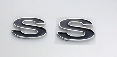 #ad Pair Set 96 02 SS Fender Emblems 3D Badge for SLP 12369965R Chrome Black $13.59