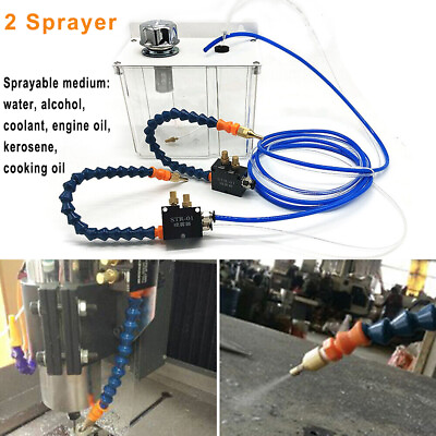 #ad 2 Sprayer Lubrication Spray System Cooling Sprayer Coolant Pump Oil Mist Sprayer $105.28