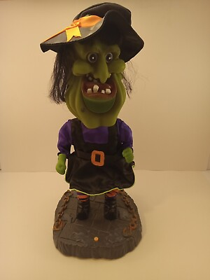 #ad Gemmy Halloween Big Head Dancing Witch 17quot; Animated Sings I Want Candy Vintage $30.00