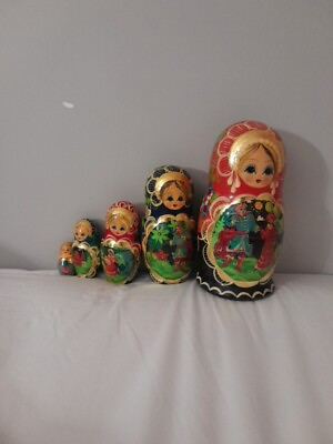 #ad russian nesting dolls vintage 7 Inch $150.00