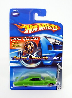 #ad Hot Wheels Pontiac Bonneville #099 Red Lines 4 of 5 Green Die Cast Car FTE 2006 $23.99