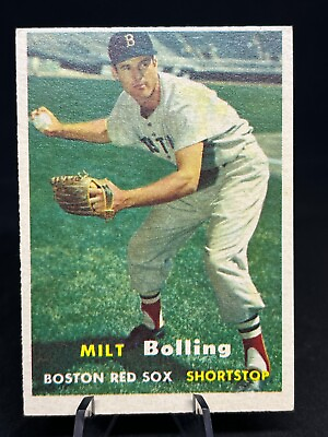 #ad 1957 Topps Baseball Card Milt Bolling #131 Ex Range KB $4.99