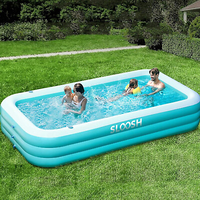 #ad Inflatable Pool with Seats 130quot; x 72quot; x 22quot; Family Size Inflatable Swimming Pool $79.99