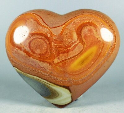 #ad 137g NATURAL POLISHED POLYCHROME JASPER HEART From Madagascar $22.77