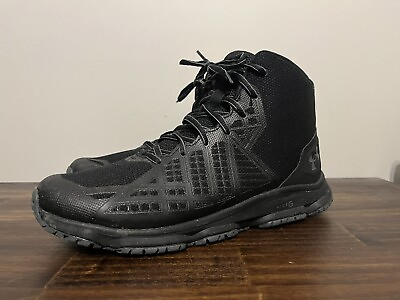#ad Under Armour Boots Mens 12.5 Black Micro G Strikefast Tactical Mid Lace Up Shoes $70.00