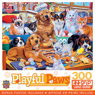 #ad MasterPieces Playful Paws Baking Cookoff 300 Piece EZ Grip Puzzle $16.99