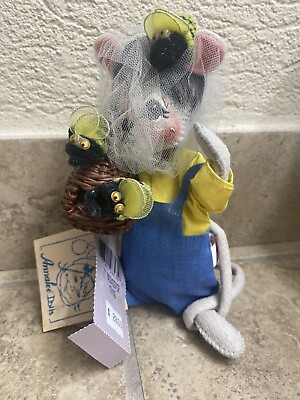 #ad Annalee Doll Mouse Bee Keeper Wicker Beehive Spring $18.99