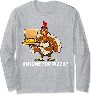 #ad Funny Fun Thanksgiving Turkey Pizza Gift Cool Long Sleeve T Shirt $22.99