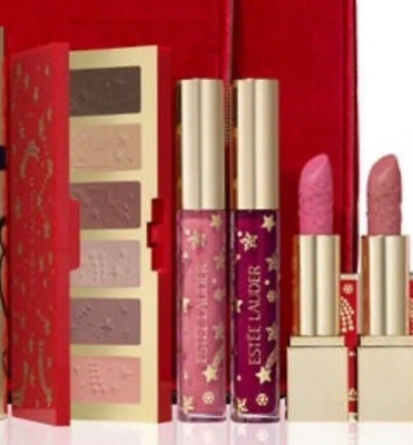 #ad Estee Lauder 2023 Celestial Glam Eyeshadow Palette 2 Lipstick 2 Shine Gloss $26.50