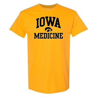 #ad Iowa Hawkeyes Arch Logo Medicine University College T Shirt Gold $23.99