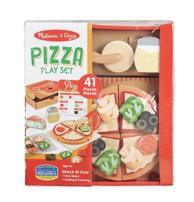 #ad Melissa amp; Doug Wooden and Felt Pizza Play Set 41 Pieces Factory Sealed Brand New $23.84
