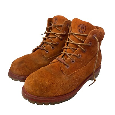 #ad Timberland Youth Big Kids 7 Suede Boots Dark Rust Orange A1BKS 6 inch Ankle Boot $29.95