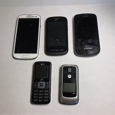 #ad Lot of 5 Cellular Phones Cell Phones for Parts Untested As Is $63.97
