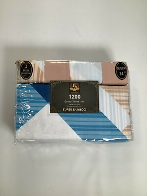 #ad Home Fashion Multicolor Super Bamboo Queen Sheet Set NEW $29.99