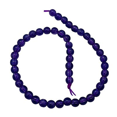 #ad Royal Natural Amethyst Round Bead 8quot; Strand 4mm Purple Round 47 Beads $20.99