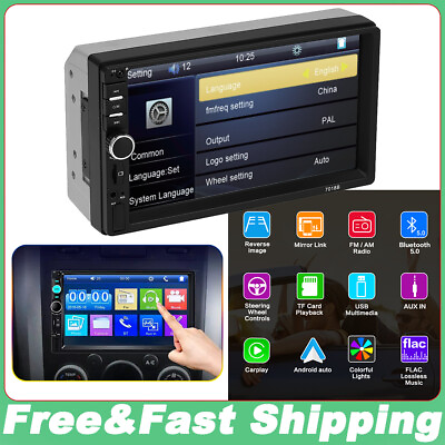 #ad 7quot; Double 2 DIN Car Stereo Radio Bluetooth Touch Screen USB AUX IN FM MP5 Player $29.90