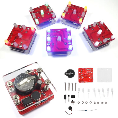 #ad DIY Swing Shaking LED Kit With Small Vibration Motor Diy Electronic Kits 3Colors $5.98