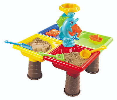 #ad Beach Toys Sand Water Activity Table Set 25 Pcs with Dolphin $19.76
