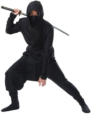#ad monoii Authentic Ninja Cosplay Halloween Ninja Costume Ninja Black Costume Costu $80.00