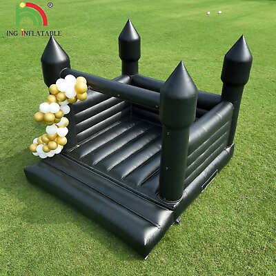 #ad Black Bounce House Wedding Inflatable Bouncy Castle Party Jumping Bouncer $1067.50