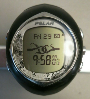#ad Polar F6 Black Watch No Accessories New Battery $12.00