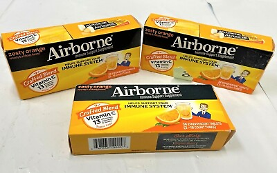 #ad 108 Count NEW Airborne Effervescent Immune Boost Vitamin C Tablets Orange 01 25 $53.95