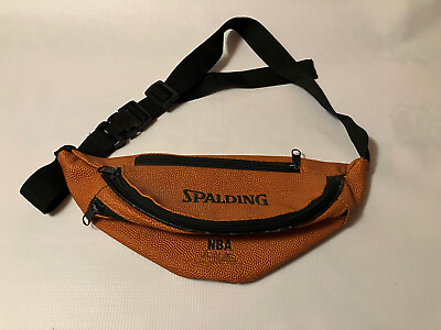 Vintage Spalding Official NBA Game Ball Basketball Fanny Waist Pack Bag Orange $39.00