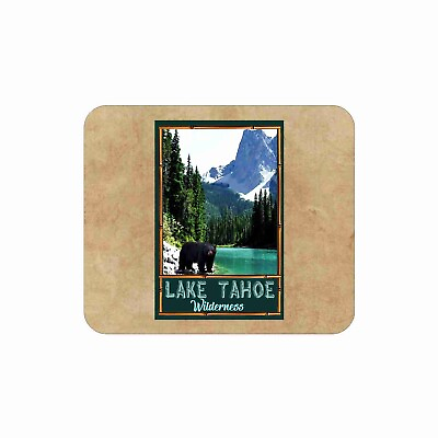 #ad Lake Tahoe Black Bear Travel Poster Standard Mouse Pad Wilderness Collection $9.95