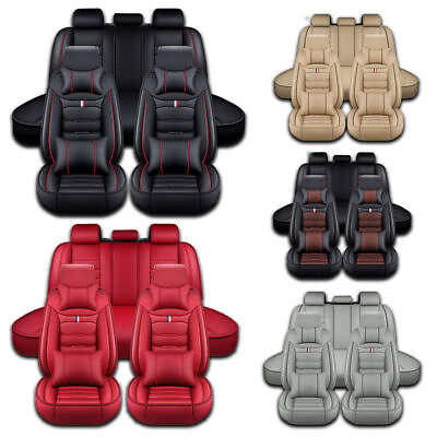 #ad Luxury Leather Car Seat Cover 5 Sits Cushion Full Set For Toyota Venza 2009 2022 $89.90